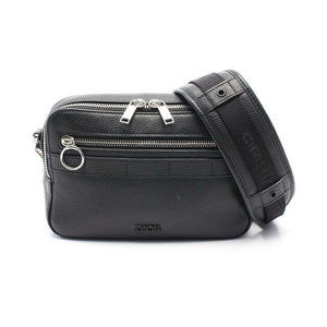 Dior Safari Messenger Bag Shoulder Bag Leather Black